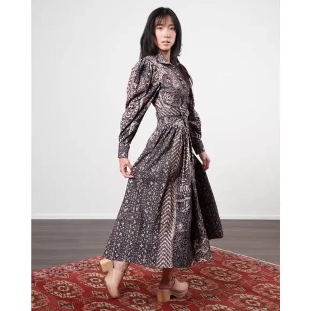 Ulla Johnson Lucinda Puff Sleeve Victorian Inspired Collared Maxi Dress size 2 - Picture 9 of 14